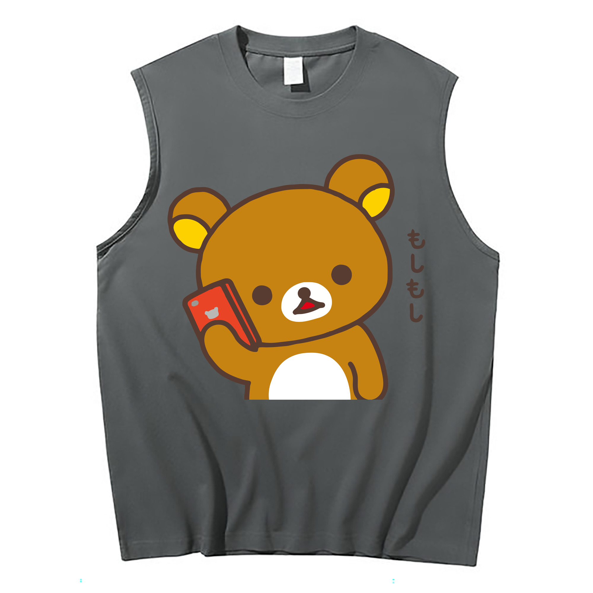 （画像用） リラックマ リラックマ キイロイトリ Rilakkuma Korilakkuma Kiiroitori コットン100％タンクトップ（フロントプリント）
